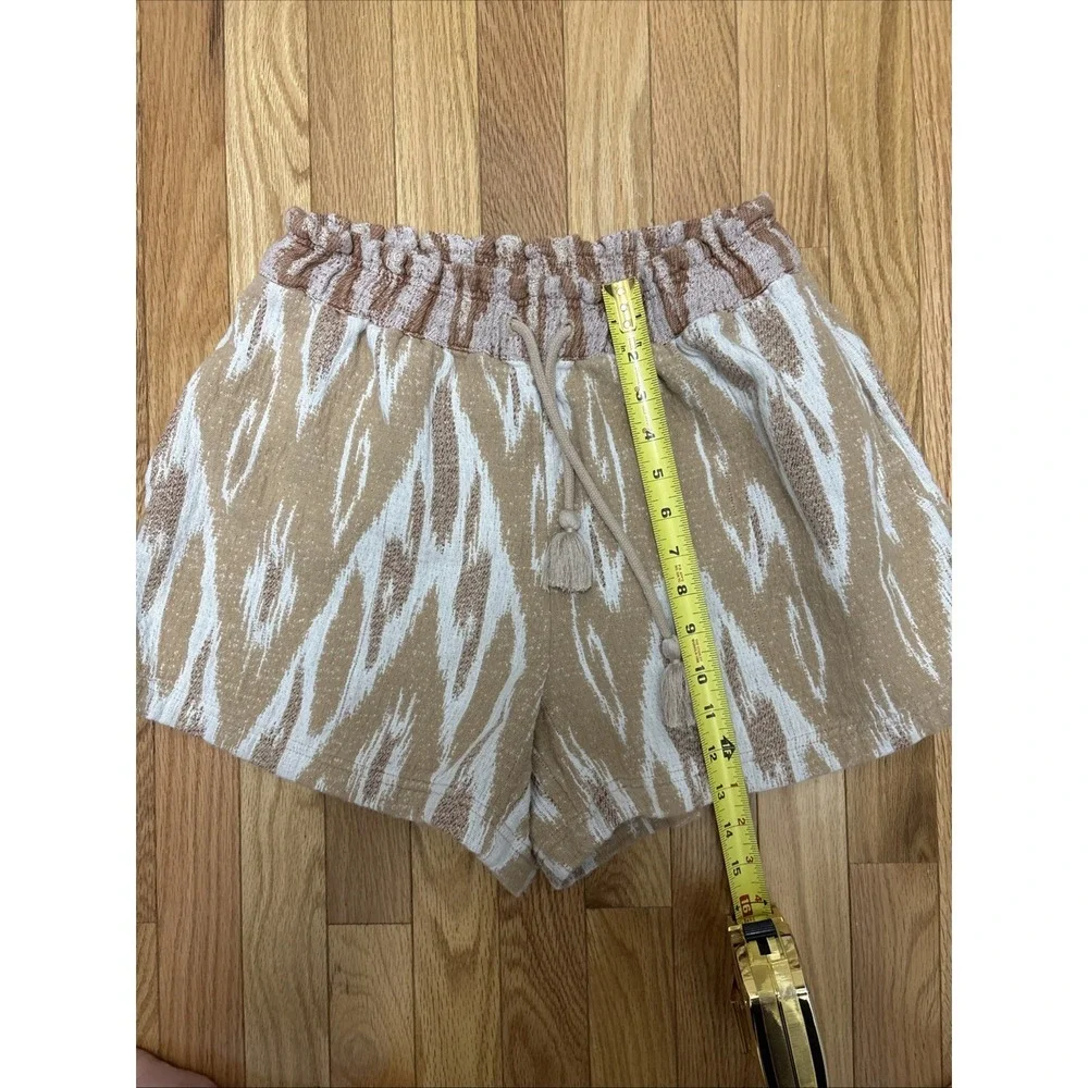 Aerie Women's Brown Tan Comfy‎ Tribal Drawstring Elastic Waist Shorts - Medium